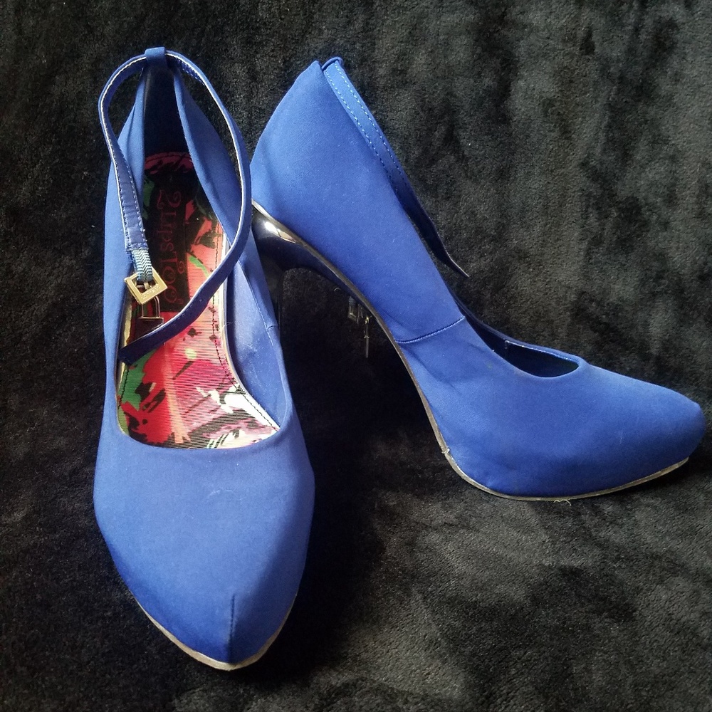 Royal blue high heels